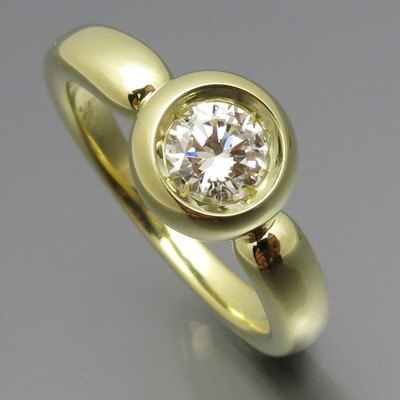 REIF-DESIGN - KLASSISCHER BRILLANT SOLITÄR RING - 585 GOLD - EIGENE GOLDSCHMIEDE