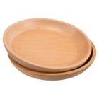 2 Pcs Round Wood Serving Tray Appetizer Platter Fruit Bowl for Kitchen