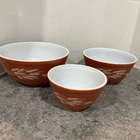 Vintage Pyrex AUTUMN HARVEST WHEAT Mixing Bowls - Set of 3-  401, 402, 403