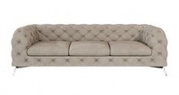 LuxuriöSes Beigefarbenes 3-Sitzer-Sofa Gestepptes Sofa Chesterfield
