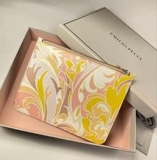 Emilio Pucci, Bag Pouch, Tropicana Print, Geometric Pattern, Multicolor, Used
