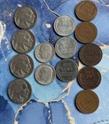 Mixed Lot Of Wheat & Silver Pennies, Buffalo Nickels & Silver Dimes Years/Mints