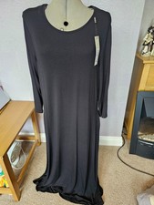 Roman Originals Maxi Dress Womens 14 Black Jersey 3/4 Sleeve Side Pockets BNWT
