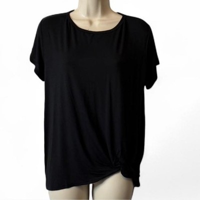 Black Twist Front Tee, Women s Size S