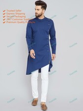 Cotton Mens Designer Ethnic short Sleeve Kurta Plus Kurta With Pajamas