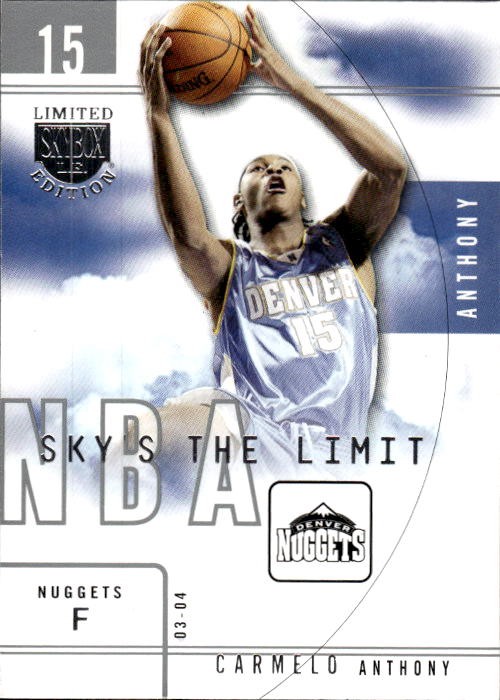 2003-04 SkyBox LE Carmelo Anthony #18 SL Sky's the Limit Denver Nuggets 3Y