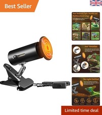 Versatile Reptile Heat Lamp with 100W Ceramic Bulb & 360-Degree Adjustable Clip