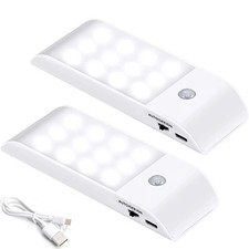 Rechargeable Motion & Light Sensor Night Lights With Magnetic Stick on - 2 Pack