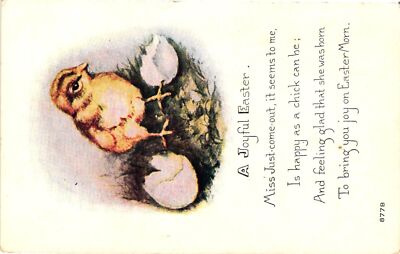 Vintage Postcard- A JOYFUL EASTER, MISS JUST-COME-OUT, IT SEEMS TO M Early 1900s