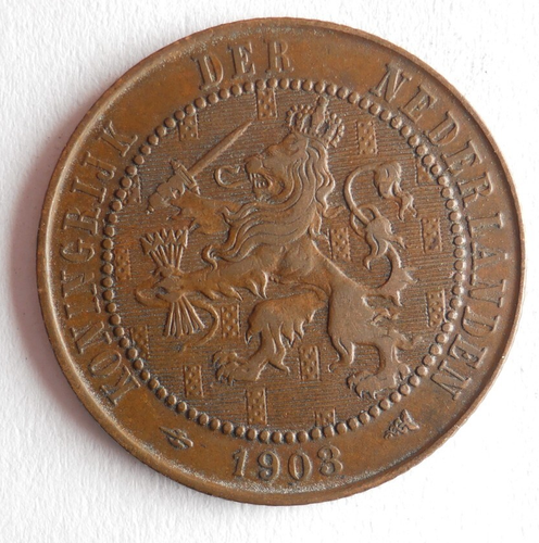 1903 NETHERLANDS 2 1/2 CENT - EXCELLENT Coin - FREE SHIP - Netherlands Bin #F - Afbeelding 1 van 2