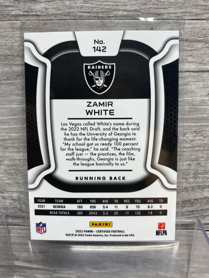 2022 Certified Zamir White /50 Teal #142 Raiders - Image 2 of 2