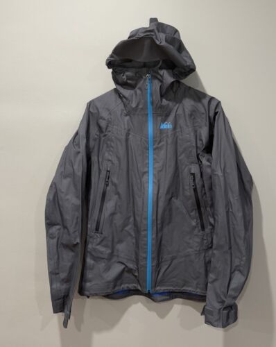 REI Event Gray Full Zip Nylon Waterproof Hoodie Jacket Mens Size Small