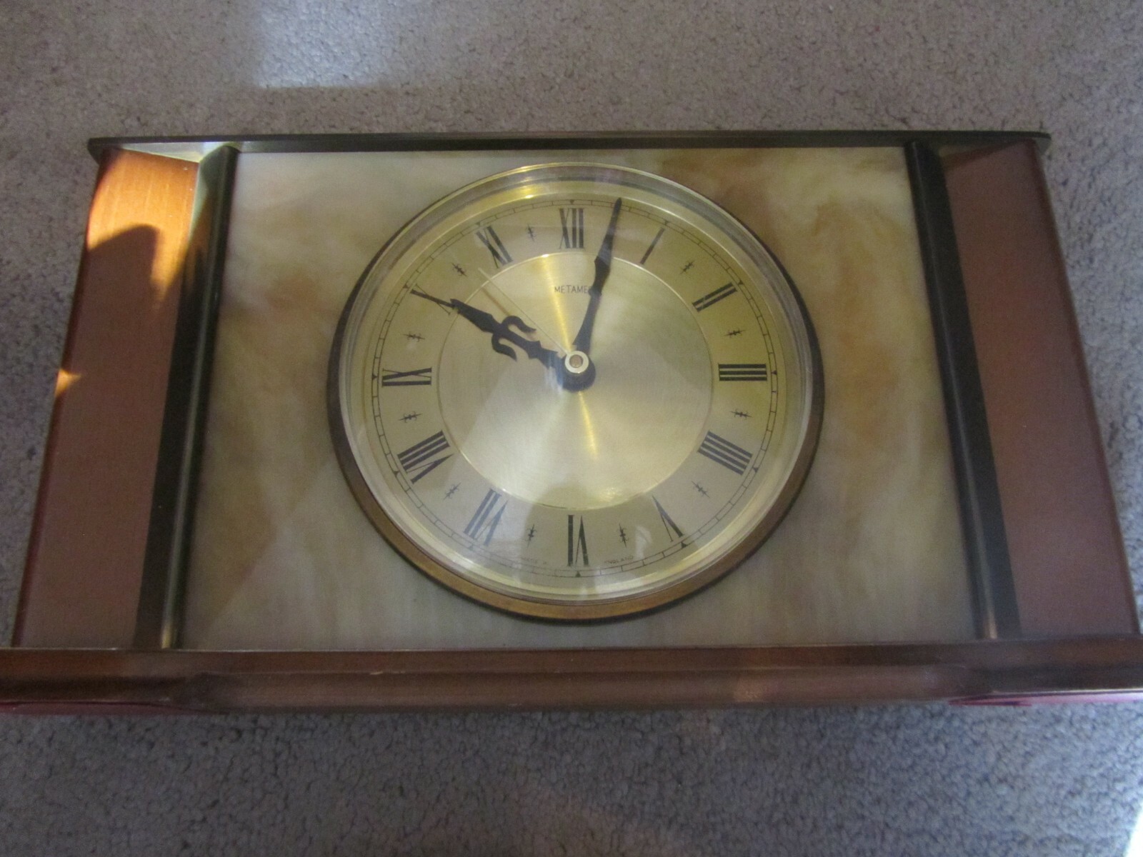 Vintage Metamec Roman Numeral Mantle Clock with Kienzle Quartz Battery