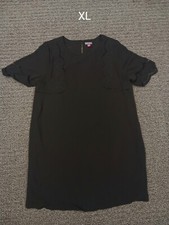 Vince Camuto Black Eyelet Shift Dress