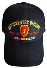 U.S. ARMY - 25TH INFANTRY DIVISION VIETNAM VETERAN Military Ball Cap - Black