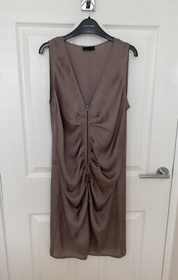 Vera Moda Beige Brown Silky Dress Size 10
