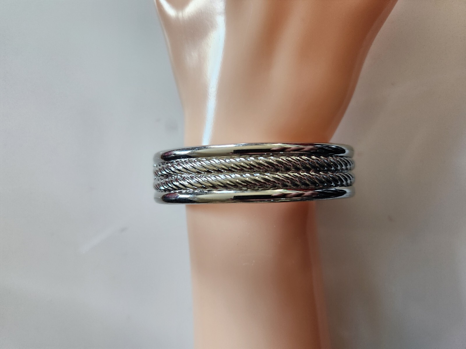 Silvertone Bangle Bracelet - image 3