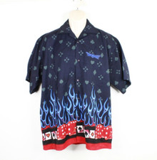 Discount Custom Apparel Shirt Mens Medium Las Vegas Gambling Flames Dice Aces