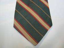 Wembley green beige red striped tie 56 x 3 Necktie 15627