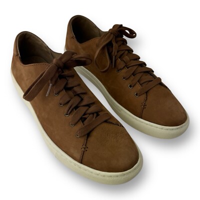 Polo Ralph Lauren Men's Jermain Leather Suede Sneaker Shoes Brown Size 13 D 