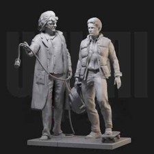 Figurines résine duo MARTY + DOC Retour vers le Futur Film cinéma 1:24 à peindre