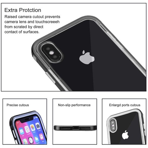 For Phone X S MAX XR 8/7/6 s Plus Clear Bumper Case Hard Shockproof Cover - 第 9/20 張圖片
