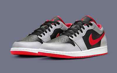 国内配送 NIKE AIR JORDAN 1 LOW BLACK /L.SMOKE GREY-GYM RED Nike Air Jordan 1 Low Black Light Smoke Grey Gym Red 553558