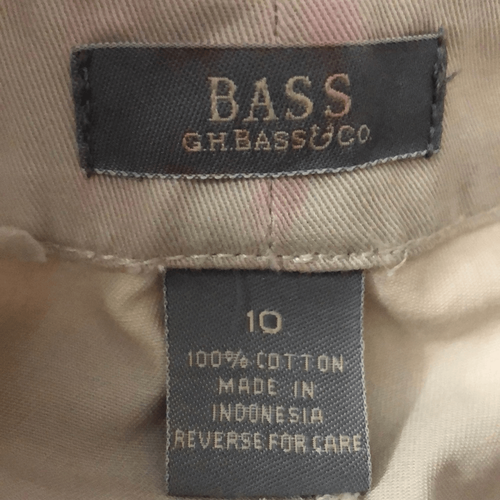 Bass pants Size 10 cotton high waist flat front tan zipper button pockets NWT - Picture 4 of 8