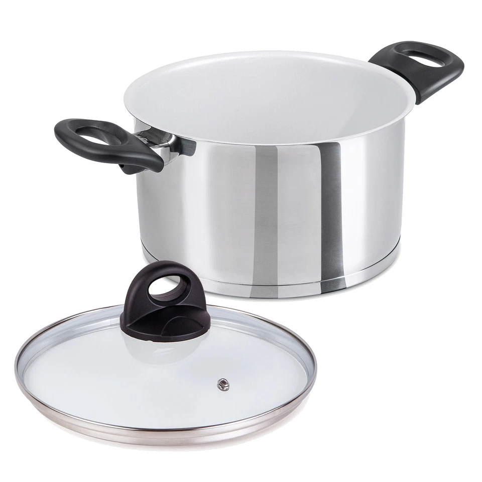 GENIUS Kochtopf CERAFIT STEEL mit Keramik-Beschichtung 20 cm 3,5 Liter Glasdecke - Bild 1 von 1