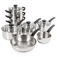 Morphy Richards Equip 8 Piece Pan Set - Stainless Steel Morphy Richards Equip 8 Piece Pan Set - Stainless Steel