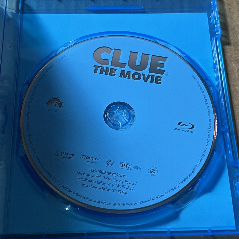Clue (Bluray Disc, 2012) Comedy Tim Curry Eleen Brennan Christopher