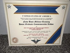 NAVY BOOT / B.T. HONOR GRADUATE COMMEMORATIVE CERTIFICATE ~ W/PRINTING TYPE-1