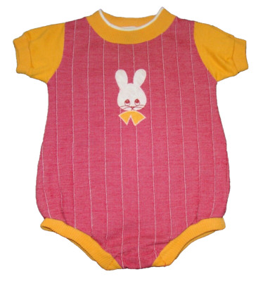 Vintage Healthtex Toddler Boys 9 Months One Piece Bunny Rabbit Romper