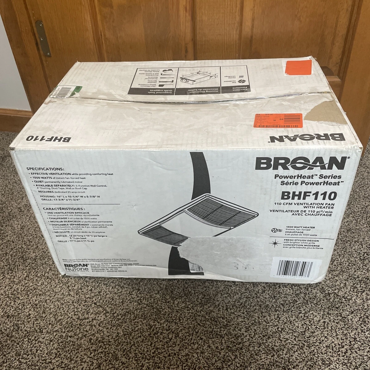 Broan PowerHeat Series BHF110 Ventilation Fan with 1500 Watt Heater 2.0  Sones 26715265473 | eBay