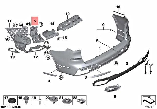 Genuine BMW G07 X7 30dX 40iX 50iX M50dX Locator Bumper Inner Left  