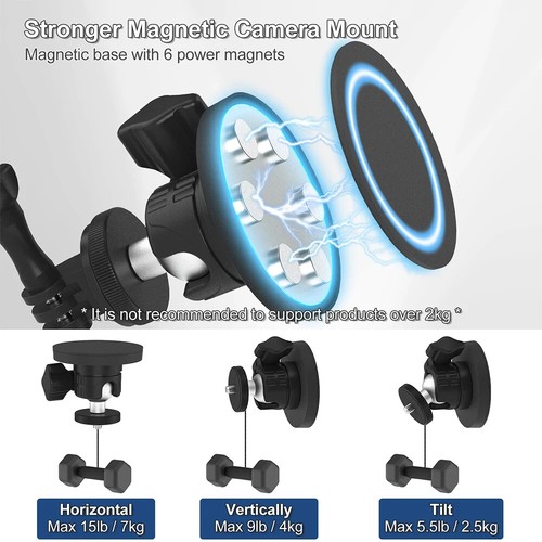Magnetic Tripod 360° Ball Head Cloud Terrace for Gopro 7 8 9 10 11 12/DJI Action - Picture 3 of 7