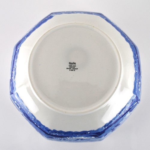 Spode Italian Large Octagonal Salad or Fruit Bowl Footed Blue & White - Picture 5 of 7
