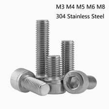 Bulloni a brugola in acciaio inox M3-M8 A2 viti a tappo testa esagonale lunghezza 3 mm-100 mm