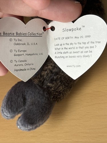 Ty Beanie Babies "Sloth" "Slowpoke" 1999! Perfect Condition - Picture 7 of 10