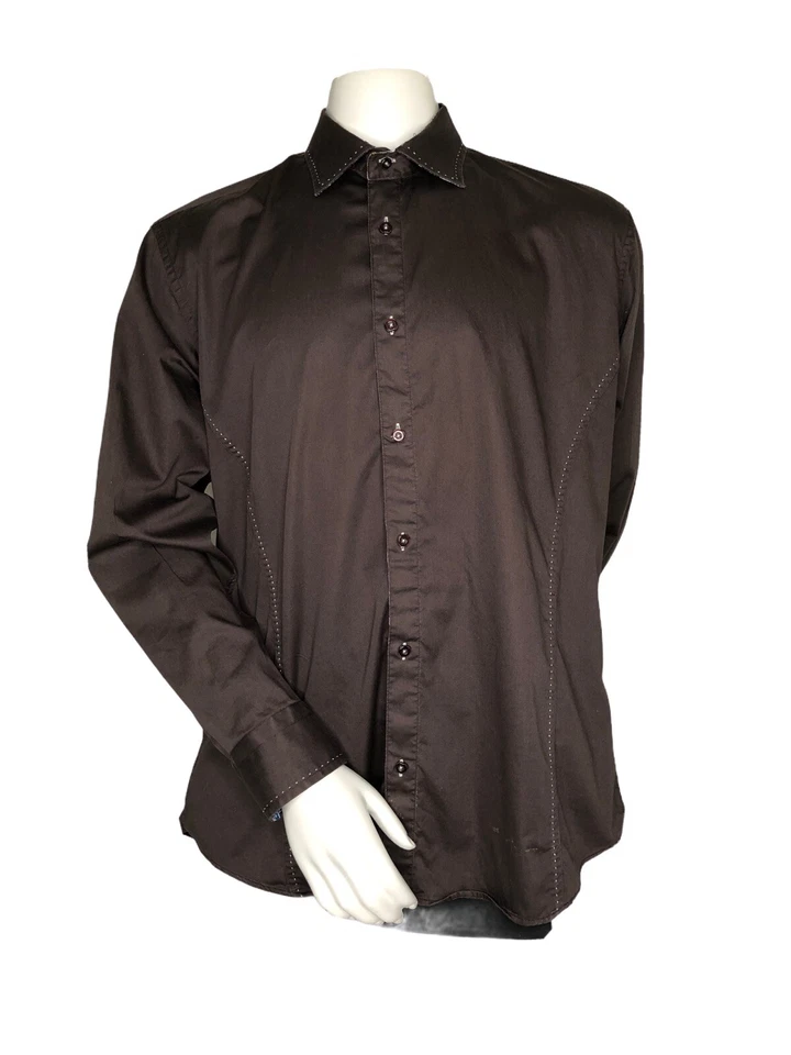 Camisa de vestir Envy Evolution para hombre talla 2XL abotonada LS puños abatibles moda Foto 2 de 4