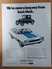 Original 1972 Ford AD: 1926 Ford Model T Coupe and 1972 Pinto Runabout