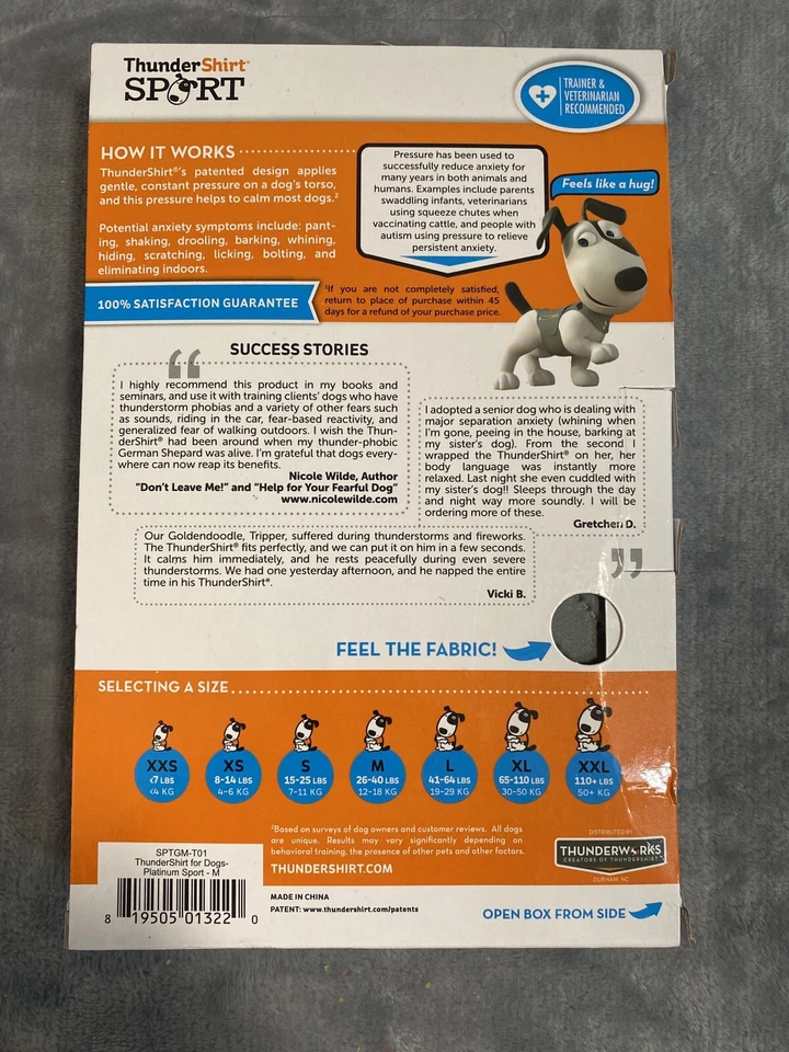 ThunderShirt HGL-T01 Anxiety Coat for Dog - M Grey - Image 2 of 4