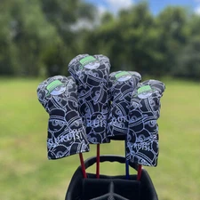 Fisherman Wearing Hat Golf Club Cover Driver Fairway Wood Hybrid Golf Head Cover