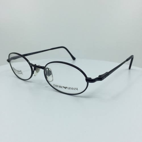 New Vintage Emporio Armani 077 Oval Eyeglasses EA 77 C. 1074 Navy Blue 47-20mm - Picture 2 of 12