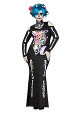 Women's Plus Size Beautiful Bones Costume Sugar Skull Skeleton Day of the Dead