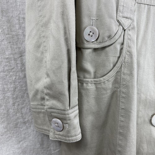 Mossimo Women's Tan Beige Long Sleeve Lined Button Up Trench Coat Size Medium - Picture 12 of 20
