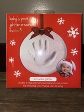 Tiny Ideas Baby's Print Glitter Ornament Hand or Foot No Mess No Mixing New