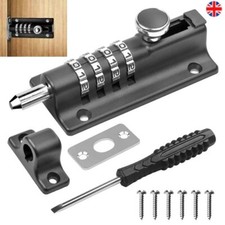 4-Digit Combination Sliding Keyless Lock Security Pad Bolt Door Shed Gate