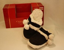 Charter Club Memory Foam Slippers Size S 5-6 Black/White Indoor/Outdoor Soles