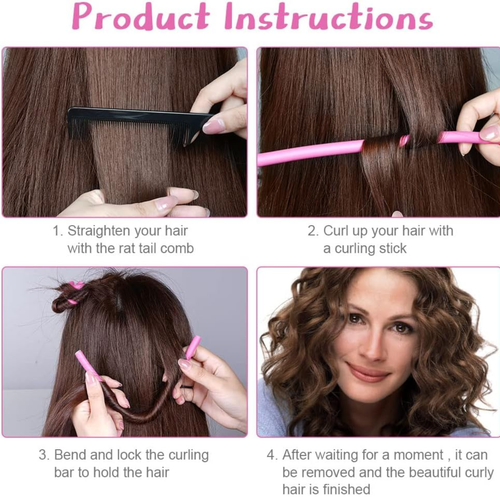 12 Bendy Hair Rollers Foam Curler Soft Sleep In Twists Curls Beach Waves Styling - Picture 8 of 9